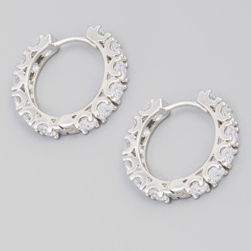 Bling Huggie Hoops